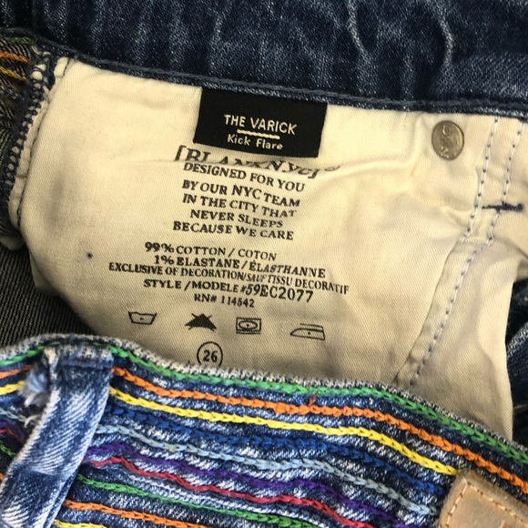 BLANKNYC STYLISH CROPPED EXPOSED BUTTONS RAINBOW WAIST BAND IN SIZE 25 - Picture 14 of 14